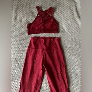 Aerie cotton workout set: leggings and bralette/ sports bra